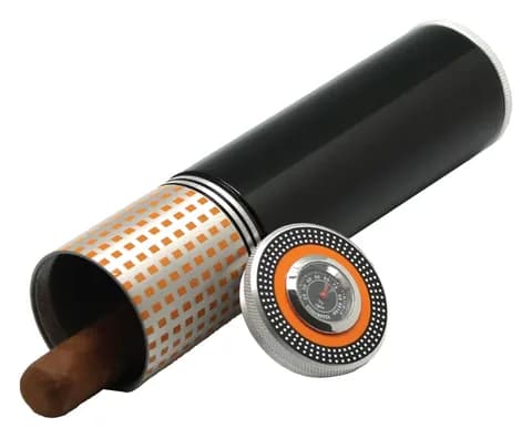 Black Aluminium Tube for 3 Cigars
