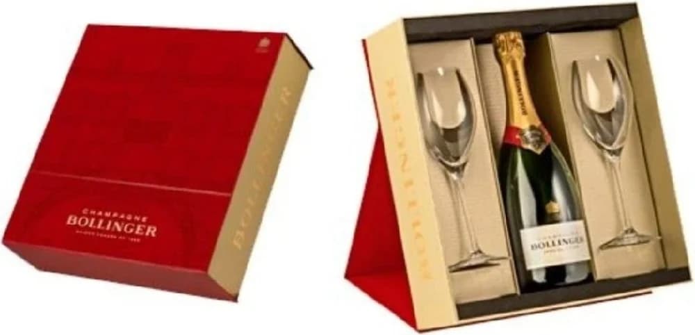 Red gift box Bollinger & 2 čaše Elisabeth