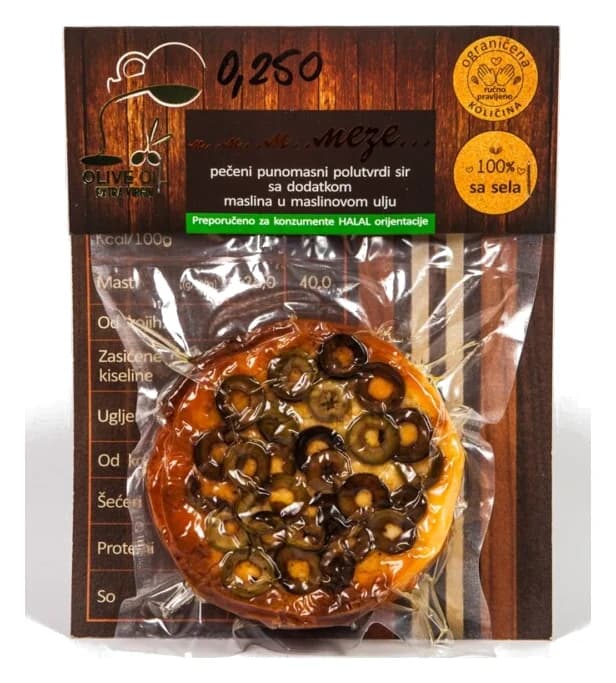 Pečeni sir sa maslinama 250g
