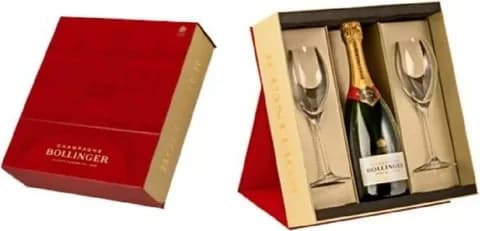 Red gift box Bollinger & 2 čaše Elisabeth
